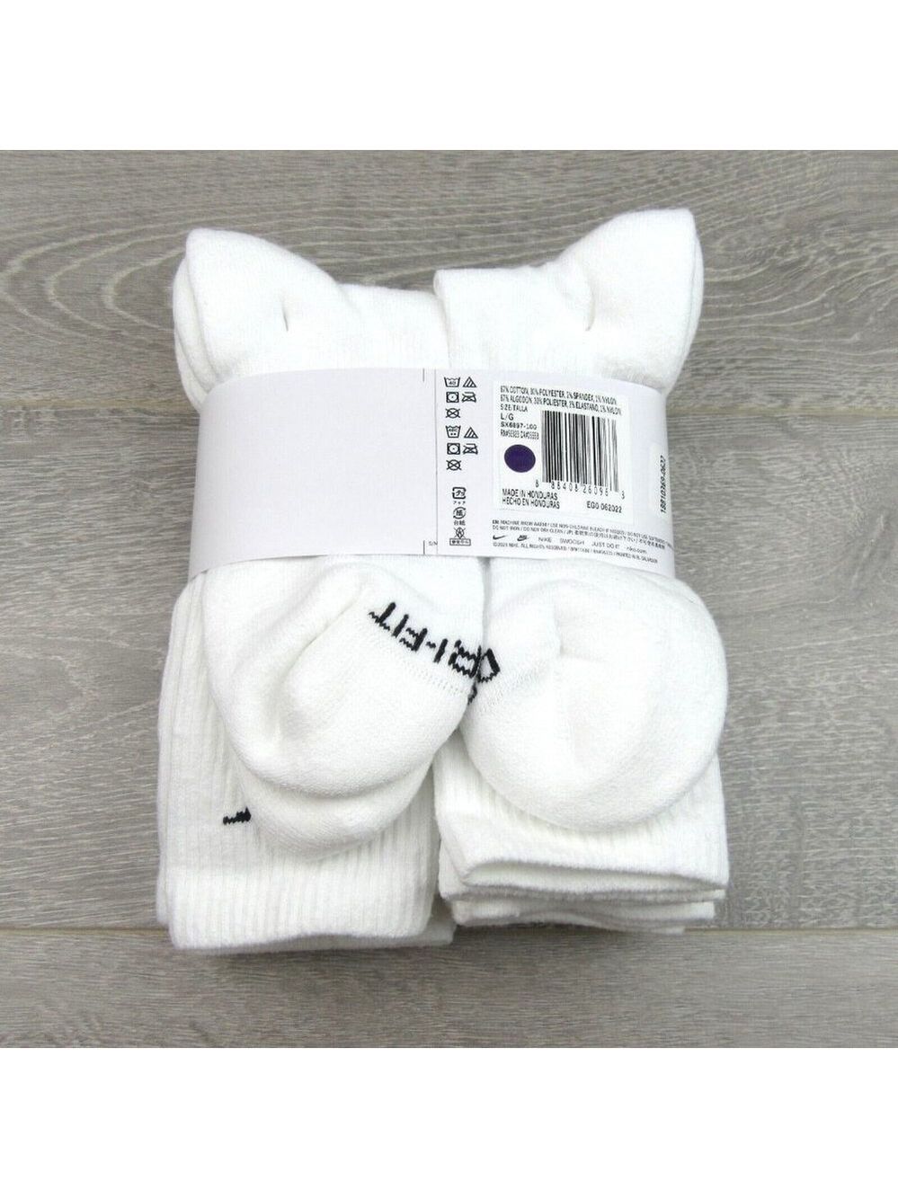 Nike Everyday Plus Cushion Crew Socks White 6 Pack Men's Sz 8-12 NEW - Picture 8 of 9